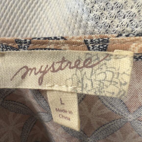 Mystree Women's Size L Knee Length elastic waist dress-bohemian, casual #3270 - Picture 4 of 11